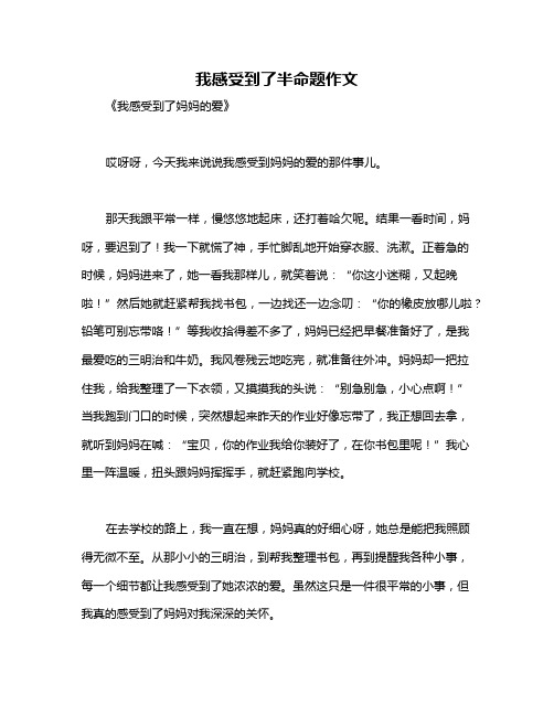 我感受到了半命题作文