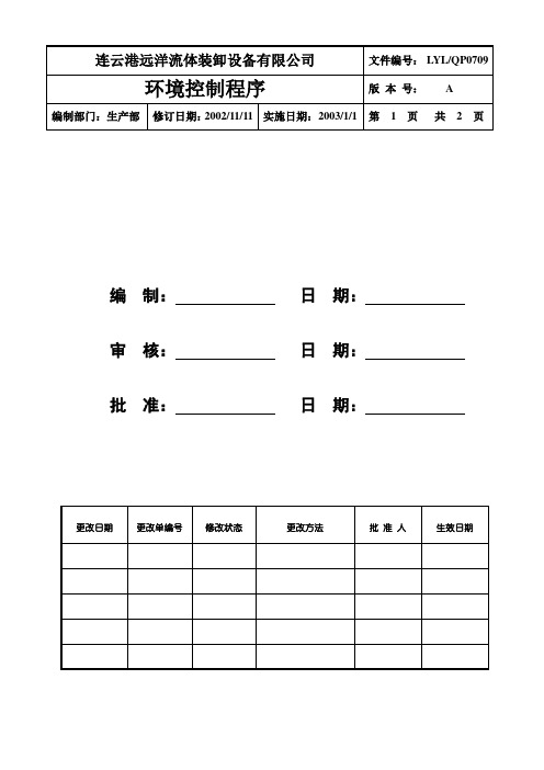 生产环境控制程序