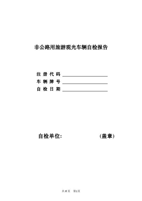 非公路用旅游观光车辆自检报告-