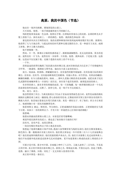 我的中国色(节选)