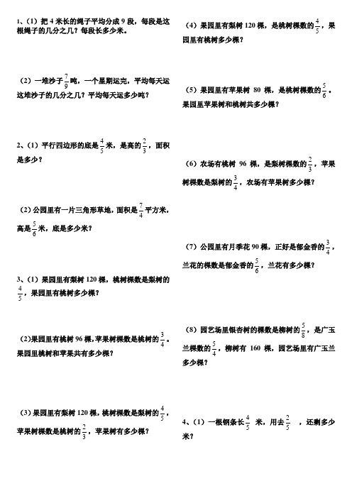 分数综合应用题
