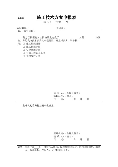 承包人用表(精选)