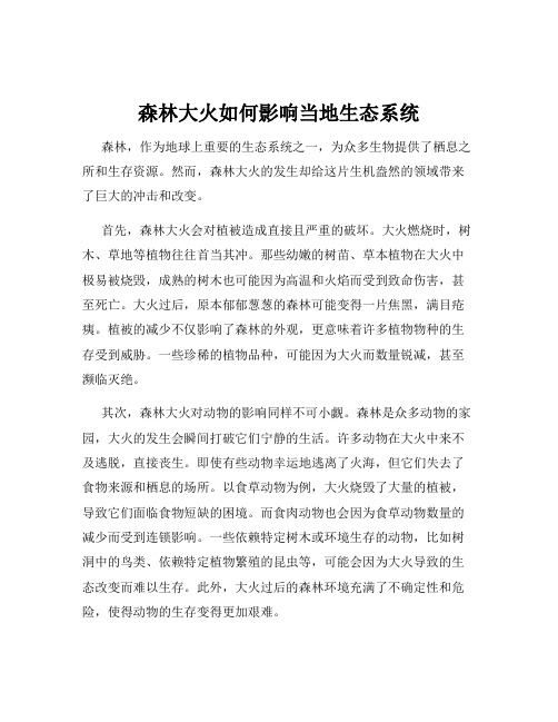 森林大火如何影响当地生态系统