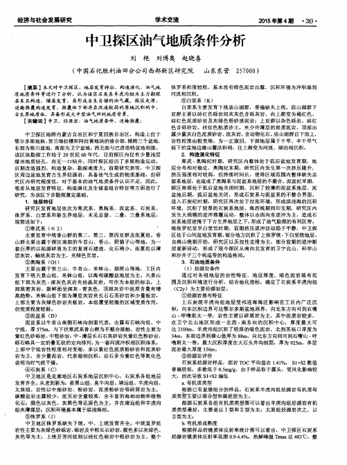 中卫探区油气地质条件分析