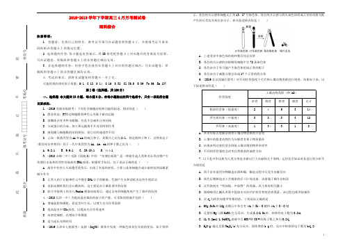 吉林省通化县综合高中2018_2019学年高三理综4月月考仿真卷201904240110