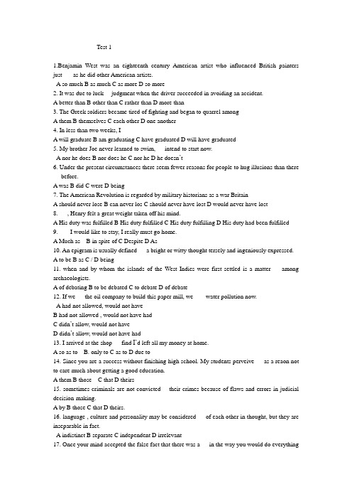英专词汇Test 1