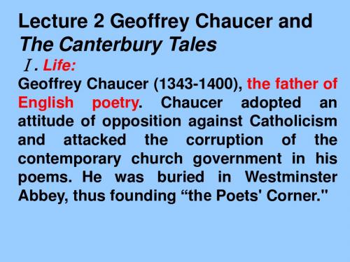 Lecture2 Chaucer