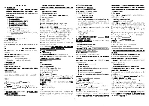 高中英语语法情态动词讲义练习附答案
