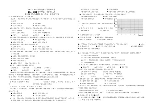 2011七年级第一单元政治试题