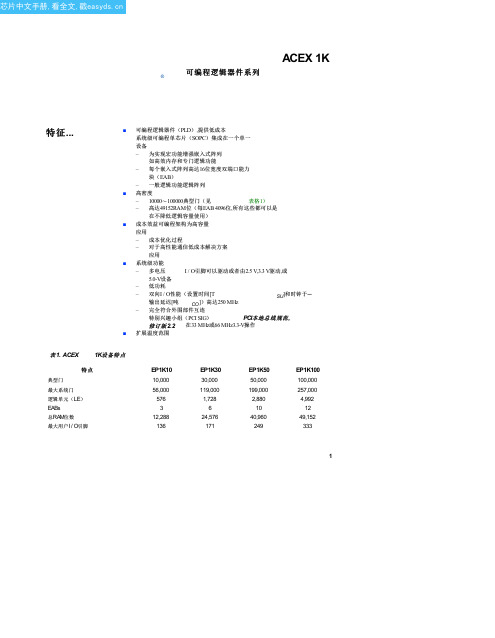 EP1K30TC144-3N中文资料(Altera)中文数据手册「EasyDatasheet - 矽搜」