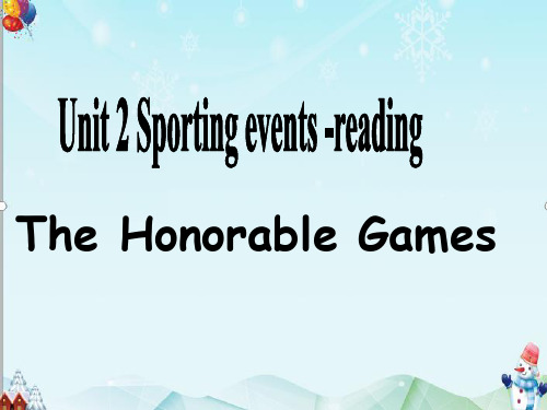 【教育课件】牛津译林版高中英语必修四Unit2《Sportingevents》reading课件.ppt