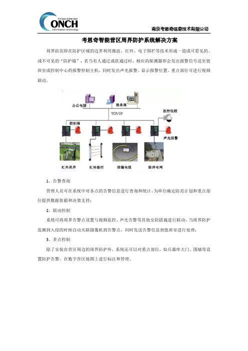 考恩奇智能营区周界防护系统解决方案