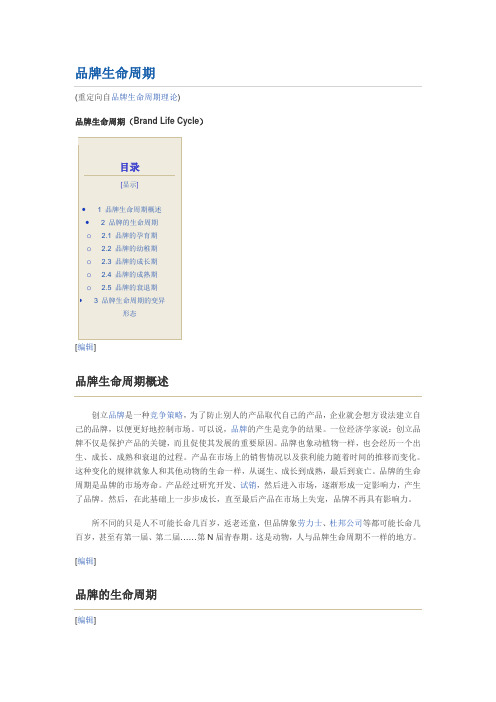 品牌生命周期