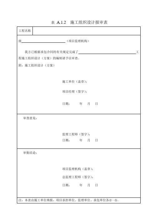 开工报审表