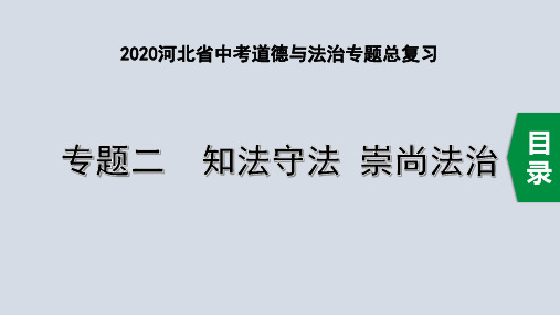 2020河北省中考道德与法治专题总复习：专题二 知法守法 崇尚法治  主题7 尊法守法,用法护法