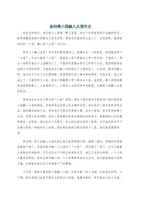 如何将小我融入大我作文