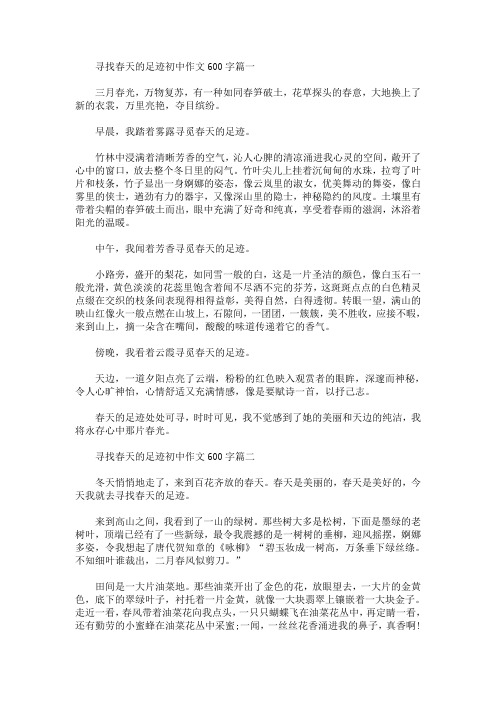 最新寻找春天的足迹初中作文600字_191