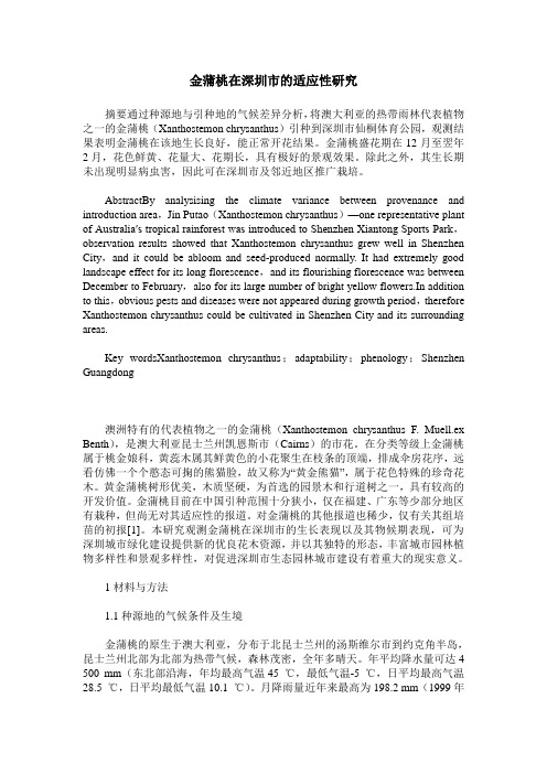 金蒲桃在深圳市的适应性研究