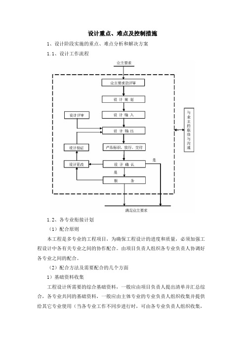 设计重点、难点及控制措施