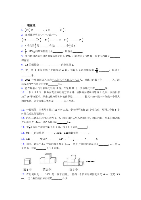 【精选试卷】上海天山第二中学小升初数学填空题专项练习经典测试卷(提高培优)