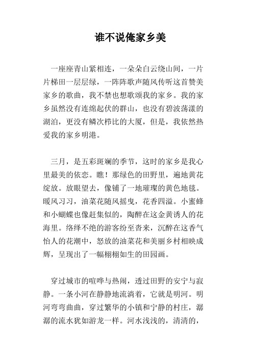 谁不说俺家乡美