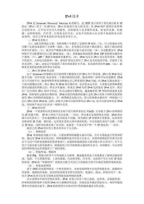 IPv6小论文