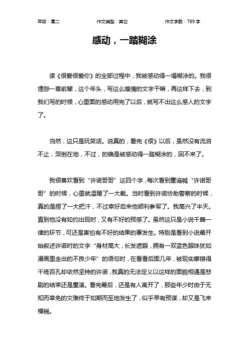 感动,一踏糊涂作文【高中高二800字】