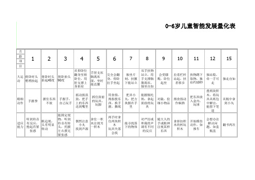 0-6岁儿童智能发票量化表