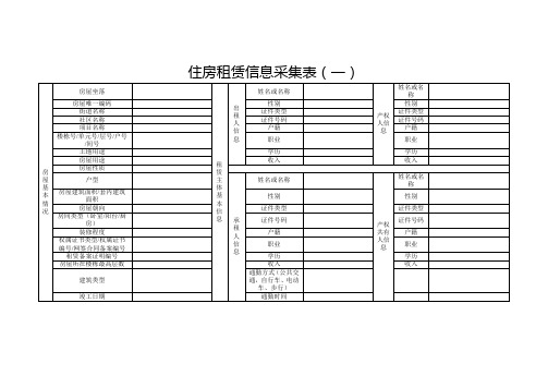 住房租赁信息采集表