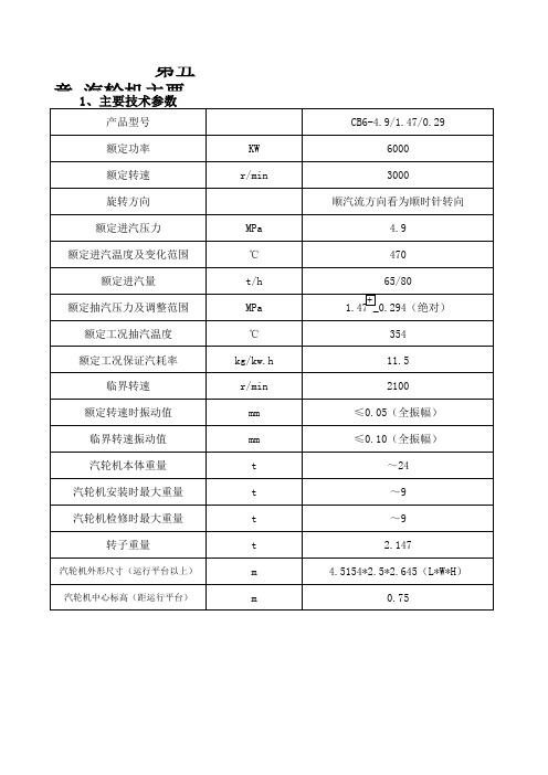 第五章 汽轮机主要参数