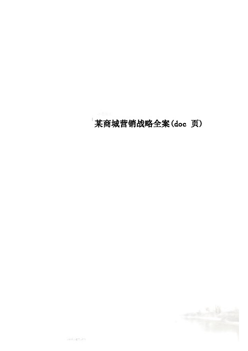 某商城营销战略全案(doc 页)