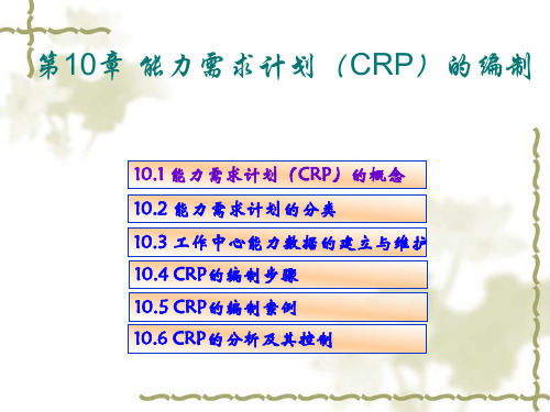 第十章 能力需求计划(CRP)的编制