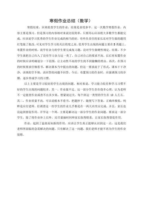 寒假作业总结 Word 文档
