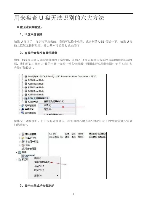 用来盘查U盘无法识别的六大方法