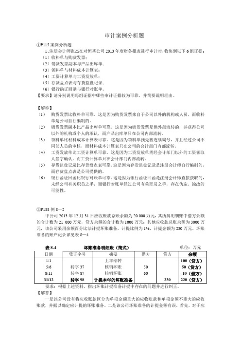 审计案例 报告