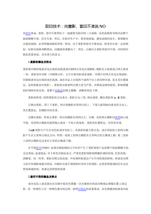 胶印技术：向重影、套印不准说NO