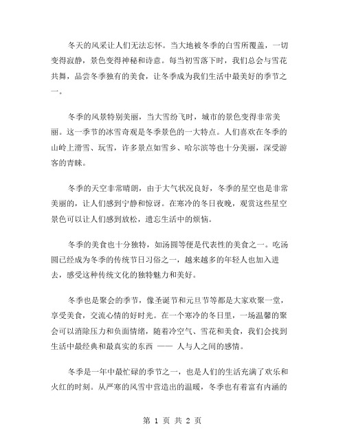 冬天的风采作文范文