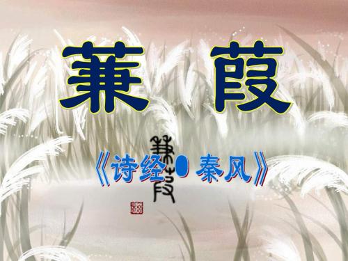 《蒹葭》PPT课件