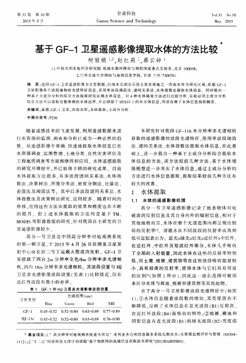 基于GF-1卫星遥感影像提取水体的方法比较
