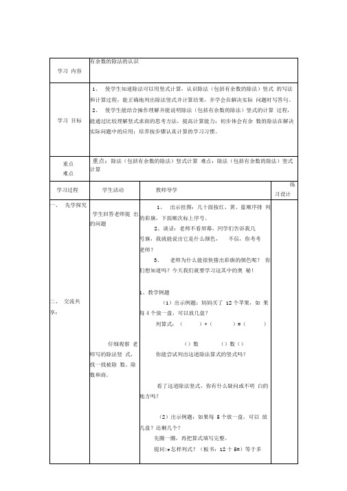 有余数的除法的竖式计算