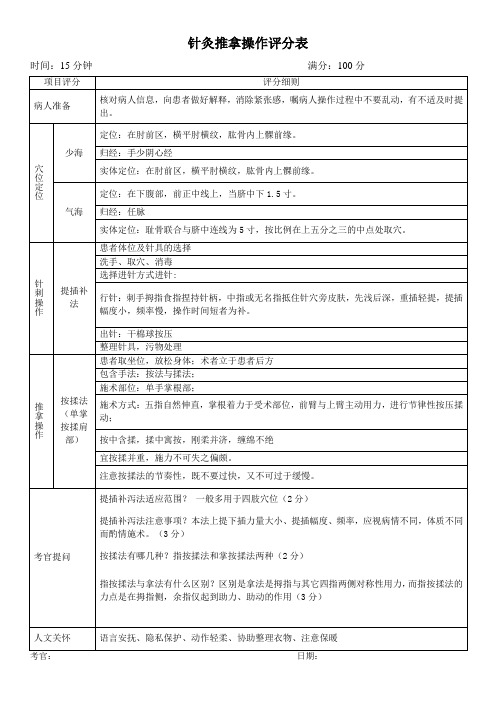 针灸推拿操作评分表5