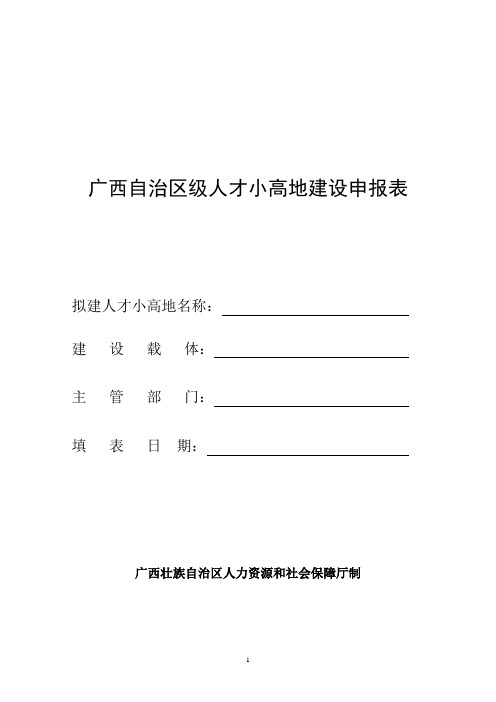 广西自治区级人才小高地建设申报表