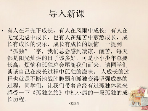 八年级语文下册 第三单元 第14课《孤独之旅》课件 鲁教版