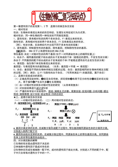 高中生物必修二知识点总结