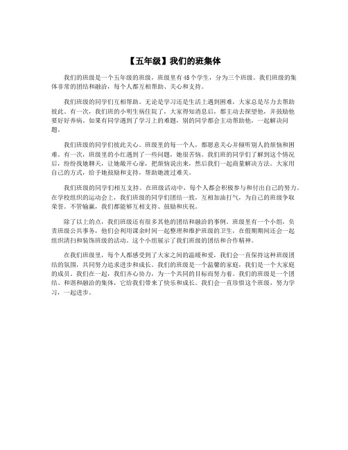 【五年级】我们的班集体