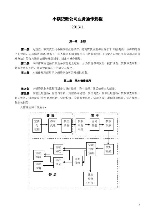 小额贷款公司业务操作手册