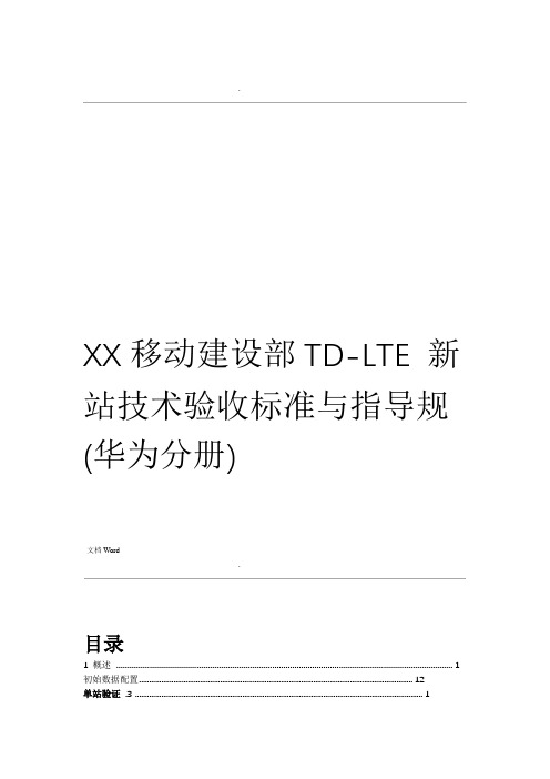 TD-LTE单站验证指导规范