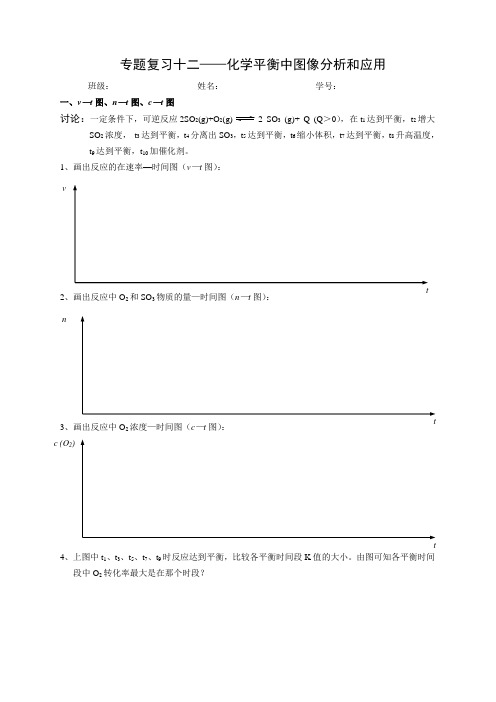 专题复习十二 化学平衡中的图像分析