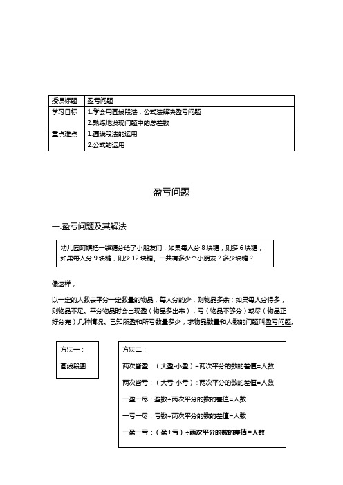 盈亏问题