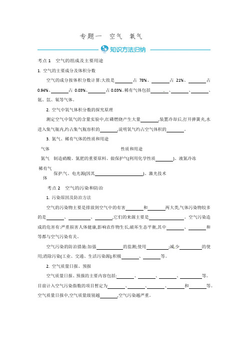 初三空气中的氧气,总复习